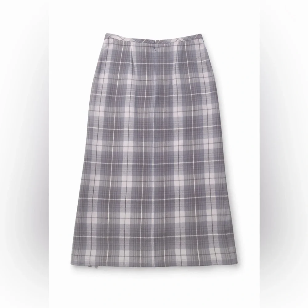 Norton McNaughton Charcoal Checkered Maxi Skirt - Picture 3 of 9